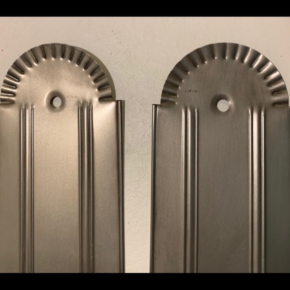 #SOLD# SCONCES Antique Handmade Crimped Metal - Picture 3 of 9